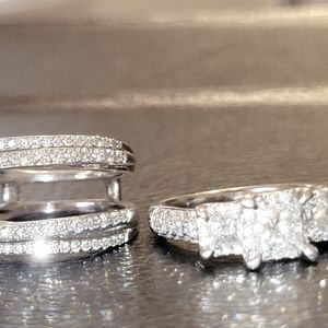 Princess Cut White Gold Diamond ring size 71/2